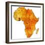 Ghana on Actual Map of Africa-michal812-Framed Premium Giclee Print