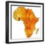 Ghana on Actual Map of Africa-michal812-Framed Premium Giclee Print