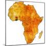 Ghana on Actual Map of Africa-michal812-Mounted Premium Giclee Print