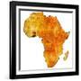 Ghana on Actual Map of Africa-michal812-Framed Art Print