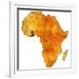 Ghana on Actual Map of Africa-michal812-Framed Art Print