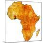 Ghana on Actual Map of Africa-michal812-Mounted Art Print