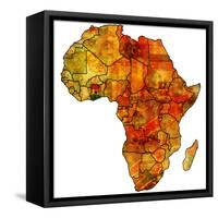 Ghana on Actual Map of Africa-michal812-Framed Stretched Canvas