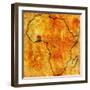 Ghana on Actual Map of Africa-michal812-Framed Art Print