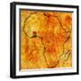 Ghana on Actual Map of Africa-michal812-Framed Art Print