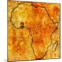 Ghana on Actual Map of Africa-michal812-Mounted Art Print