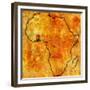 Ghana on Actual Map of Africa-michal812-Framed Premium Giclee Print