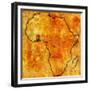 Ghana on Actual Map of Africa-michal812-Framed Premium Giclee Print