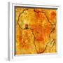 Ghana on Actual Map of Africa-michal812-Framed Premium Giclee Print