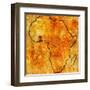 Ghana on Actual Map of Africa-michal812-Framed Art Print