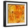 Ghana on Actual Map of Africa-michal812-Framed Art Print