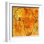 Ghana on Actual Map of Africa-michal812-Framed Art Print