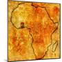 Ghana on Actual Map of Africa-michal812-Mounted Art Print