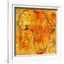 Ghana on Actual Map of Africa-michal812-Framed Art Print