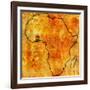 Ghana on Actual Map of Africa-michal812-Framed Art Print