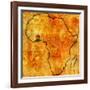 Ghana on Actual Map of Africa-michal812-Framed Art Print