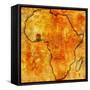 Ghana on Actual Map of Africa-michal812-Framed Stretched Canvas