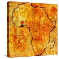 Ghana on Actual Map of Africa-michal812-Stretched Canvas