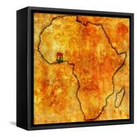 Ghana on Actual Map of Africa-michal812-Framed Stretched Canvas
