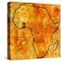 Ghana on Actual Map of Africa-michal812-Stretched Canvas