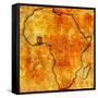 Ghana on Actual Map of Africa-michal812-Framed Stretched Canvas