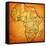 Ghana on Actual Map of Africa-michal812-Framed Stretched Canvas