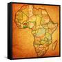 Ghana on Actual Map of Africa-michal812-Framed Stretched Canvas