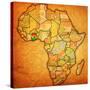 Ghana on Actual Map of Africa-michal812-Stretched Canvas