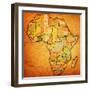 Ghana on Actual Map of Africa-michal812-Framed Art Print