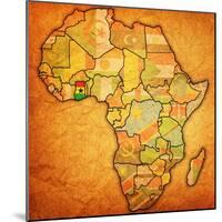 Ghana on Actual Map of Africa-michal812-Mounted Art Print