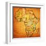 Ghana on Actual Map of Africa-michal812-Framed Art Print