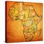 Ghana on Actual Map of Africa-michal812-Stretched Canvas