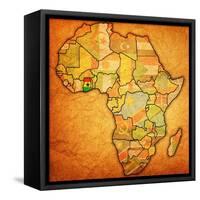 Ghana on Actual Map of Africa-michal812-Framed Stretched Canvas