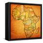 Ghana on Actual Map of Africa-michal812-Framed Stretched Canvas