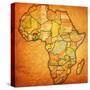 Ghana on Actual Map of Africa-michal812-Stretched Canvas