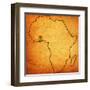 Ghana on Actual Map of Africa-michal812-Framed Art Print