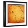 Ghana on Actual Map of Africa-michal812-Framed Art Print