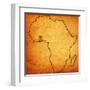 Ghana on Actual Map of Africa-michal812-Framed Art Print