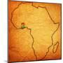 Ghana on Actual Map of Africa-michal812-Mounted Art Print