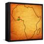 Ghana on Actual Map of Africa-michal812-Framed Stretched Canvas