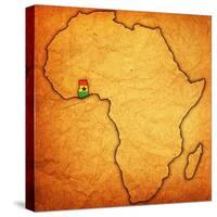 Ghana on Actual Map of Africa-michal812-Stretched Canvas