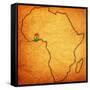 Ghana on Actual Map of Africa-michal812-Framed Stretched Canvas