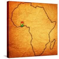 Ghana on Actual Map of Africa-michal812-Stretched Canvas