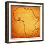 Ghana on Actual Map of Africa-michal812-Framed Art Print