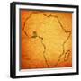 Ghana on Actual Map of Africa-michal812-Framed Art Print