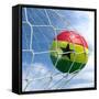 Ghanaian Soccer Ball in a Net-zentilia-Framed Stretched Canvas