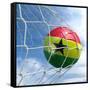 Ghanaian Soccer Ball in a Net-zentilia-Framed Stretched Canvas