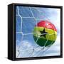 Ghanaian Soccer Ball in a Net-zentilia-Framed Stretched Canvas