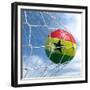 Ghanaian Soccer Ball in a Net-zentilia-Framed Premium Giclee Print