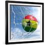 Ghanaian Soccer Ball in a Net-zentilia-Framed Art Print